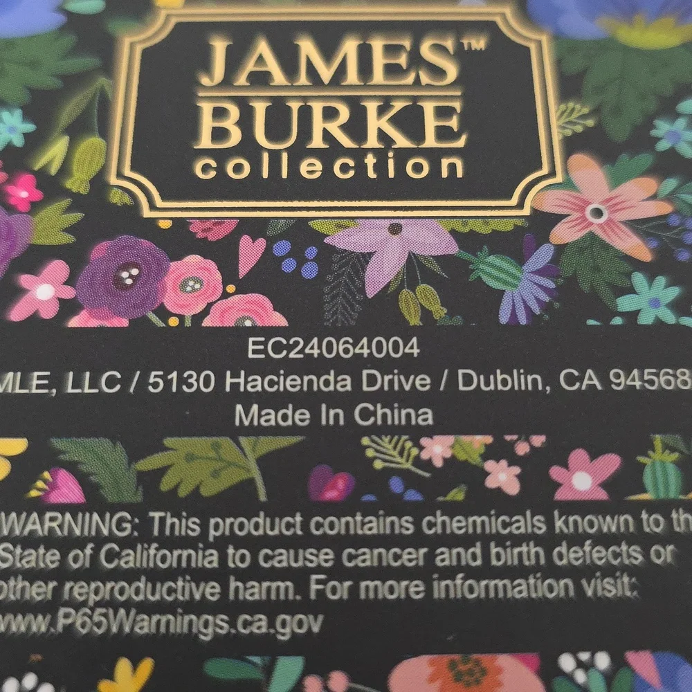 James Burke Black Floral Pen Set - Set of 4, NIB